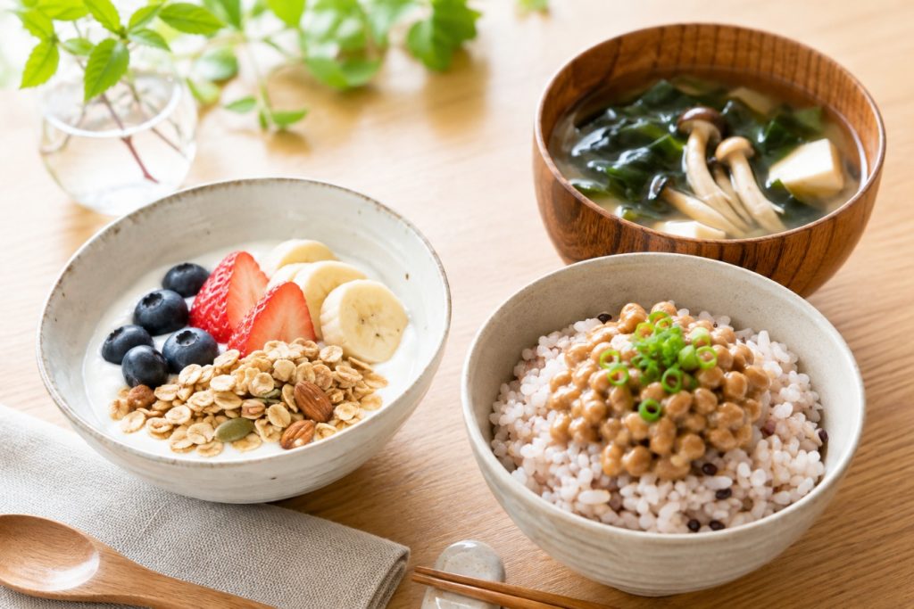 腸内環境を意識した1日の食事例